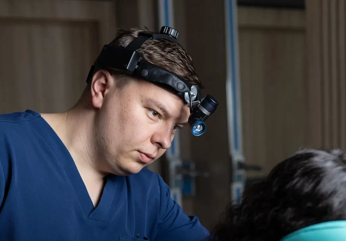 The procedure is fibroendoscopy of the nose, nasopharynx, larynx