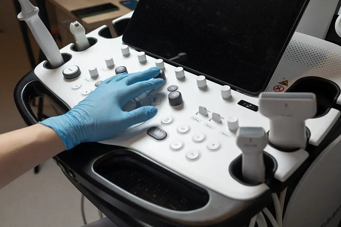 Preparation for ultrasound of the abdominal cavity